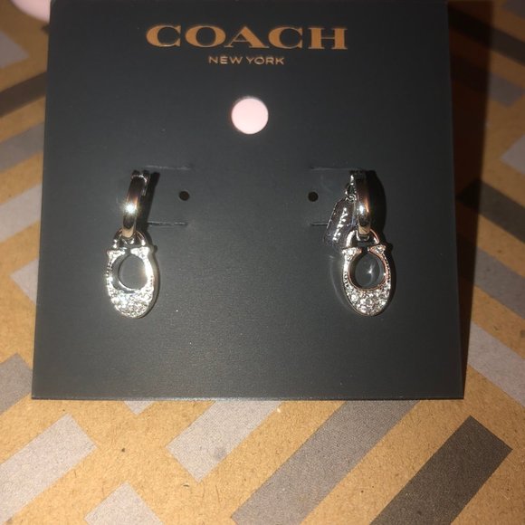 Signature C Huggie Earrings Silver F29820 - Picture 3 of 6